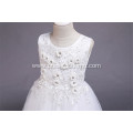 Child high quality princess girl sleeveless tulle flower white dresses for flower girl